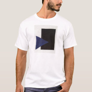 Camiseta Suprematism com triângulo azul e quadrado preto