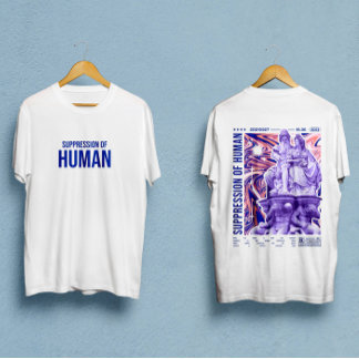 Camiseta Supressão das roupas de frente e de trás humanas