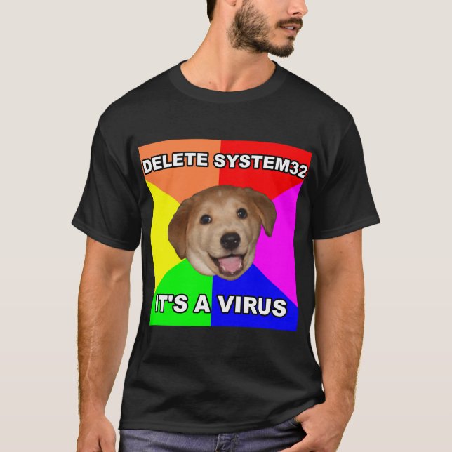 Camiseta Supressão System32 do cão do conselho (Frente)