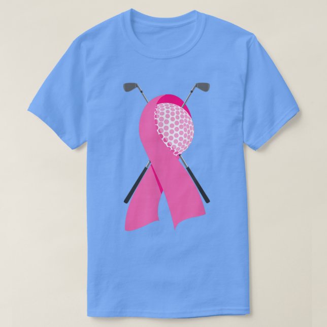 Camiseta Suprimento engraçado de golfe com laço rosa para c (Frente do Design)