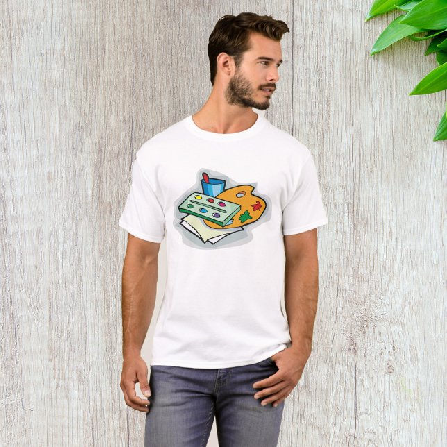 Camiseta Suprimentos de arte Paleta de aquarela e pincel (Criador carregado)