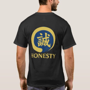 Camiseta Suprimentos do Sensei Bushido Honestidade Kanji