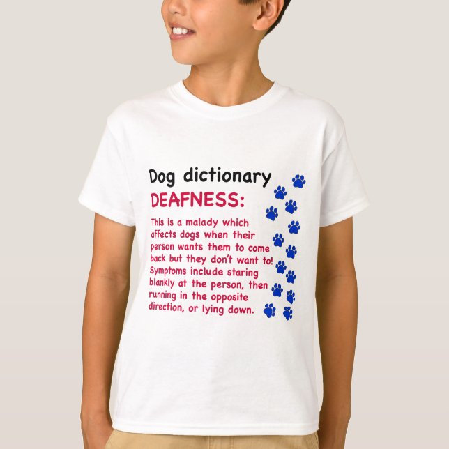 Camiseta Surdez - dicionário de cães (Frente)