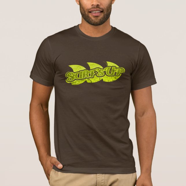 Camiseta Surf acima do verde brilhante da alga dos homens & (Frente)