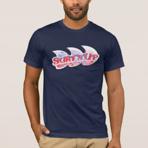 Camiseta Surf acima dos homens vermelhos & do t-shirt azul