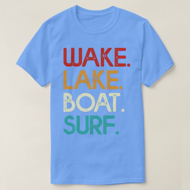 Camiseta Surf acordar Lake Boat (Frente do Design)