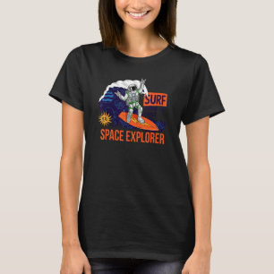 Camiseta Surf Ao Redor Do Explorador Espacial Mundial
