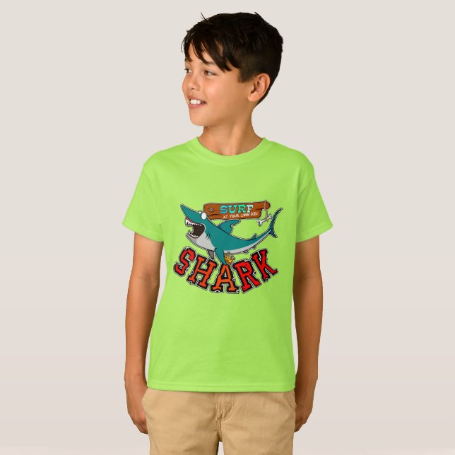 Camiseta Surf avec requin (Frente Completa)