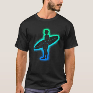 Camiseta Surf Beach Surfboard Surfista Homens Crianças Surf