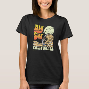 Camiseta Surf Big Sur Vintage Califórnia Surfista Desgastad