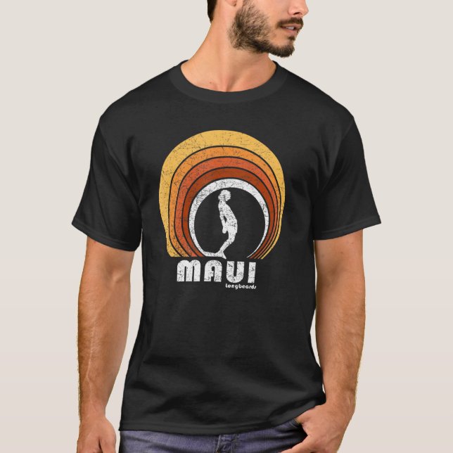 Camiseta Surf Conselho Longo da Retro Maui (Frente)