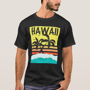 Camiseta Surf da Ilha Tropical de Praia do Havaí Palm Tree