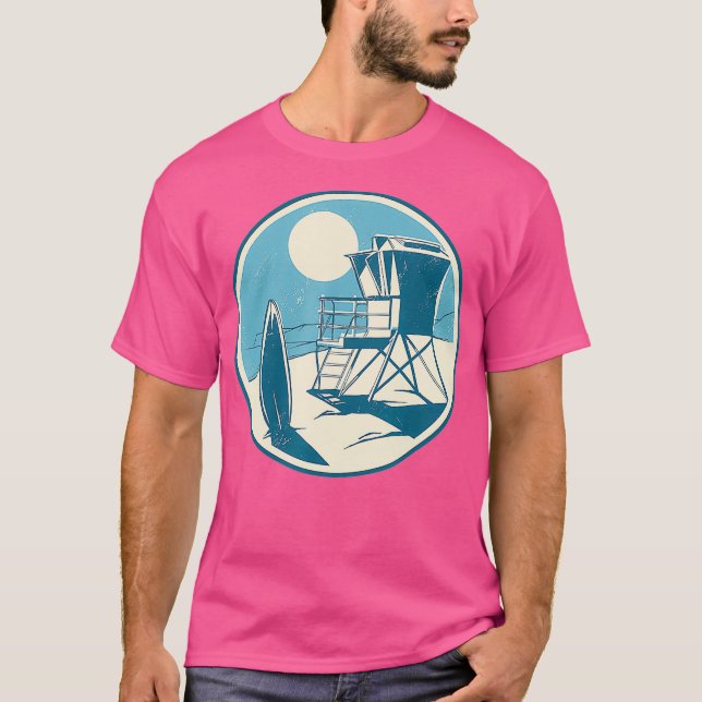 Camiseta Surf da tela de bordo traseira do Lifeguard Stand  (Frente)