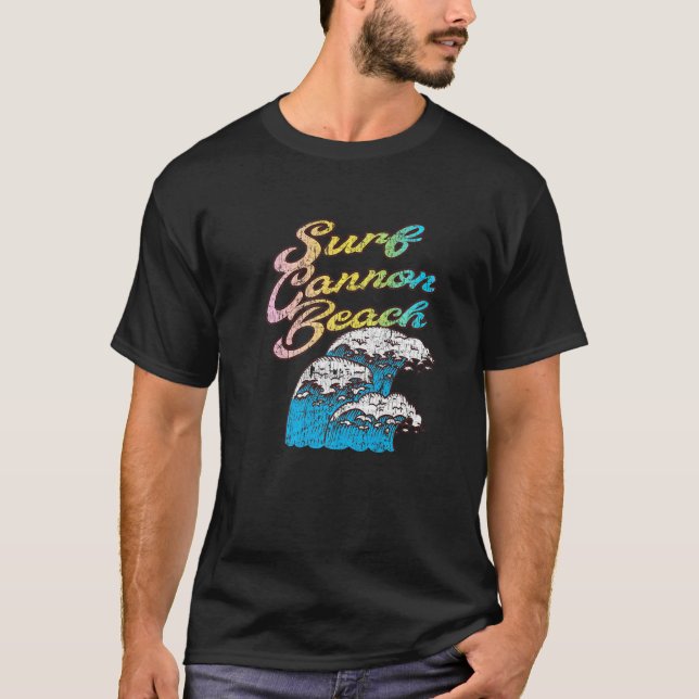 Camiseta Surf de Cannon Beach Oregon Retro 60s 70s 80s (Frente)