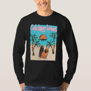 Camiseta Surf de colheita de ondas surfar na praia