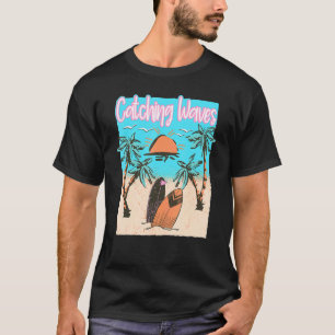 Camiseta Surf de colheita de ondas surfar na praia