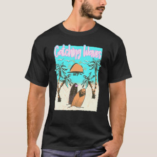 Camiseta Surf de colheita de ondas surfar na praia