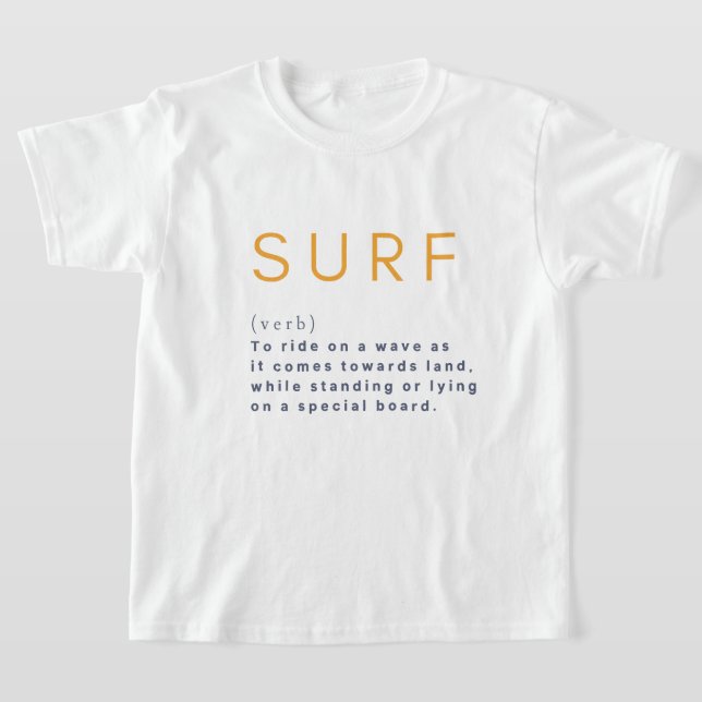Camiseta Surf De Definição Significa Kids De Ondas De Água  (Postura )