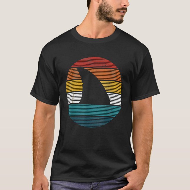 Camiseta Surf De Divisor De Fim De Tubarão Scuba -  Retro D (Frente)