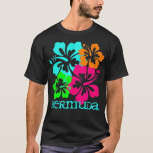 Camiseta Surf de Hibiscus Tropical de praia das Bermudas