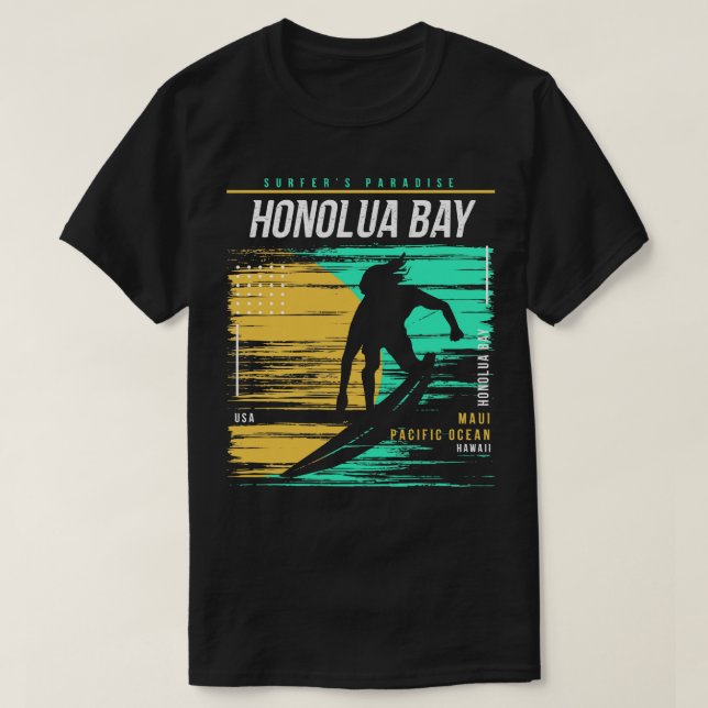 Camiseta Surf de navegação em Honolua Bay Maui Hawaii Vinta (Frente do Design)