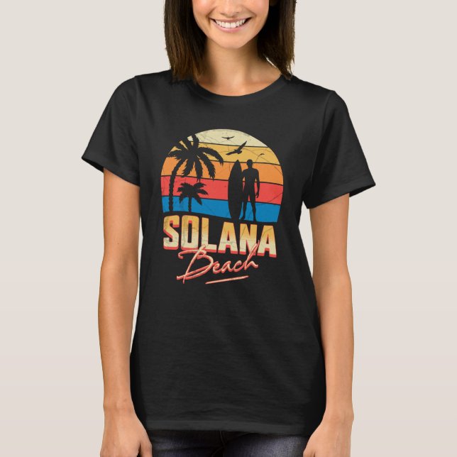 Camiseta Surf de Navegação em Praia da Califórnia Solana Va (Frente)
