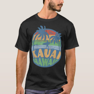 Camiseta Surf de Navegação em Praia Vintage Kauai Hawaii 70