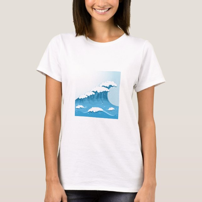 Camiseta Surf de onda azul e oceano (Frente)