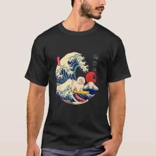 Camiseta Surf de Onda Coton de Tulear Japonês Kanagawa Leya