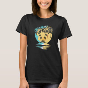 Camiseta Surf de Ondas de Palma do Oceano Sobrena Sunset