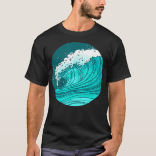 Camiseta Surf de Ondas do Mar do Oceano