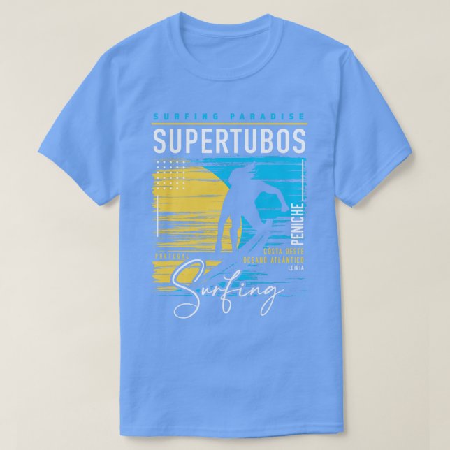Camiseta Surf De Paraíso Para Surfistas Em Supertubos Retro (Frente do Design)