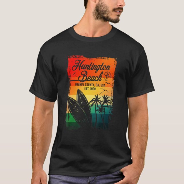 Camiseta Surf de praia em Huntington,  da Califórnia Surf V (Frente)