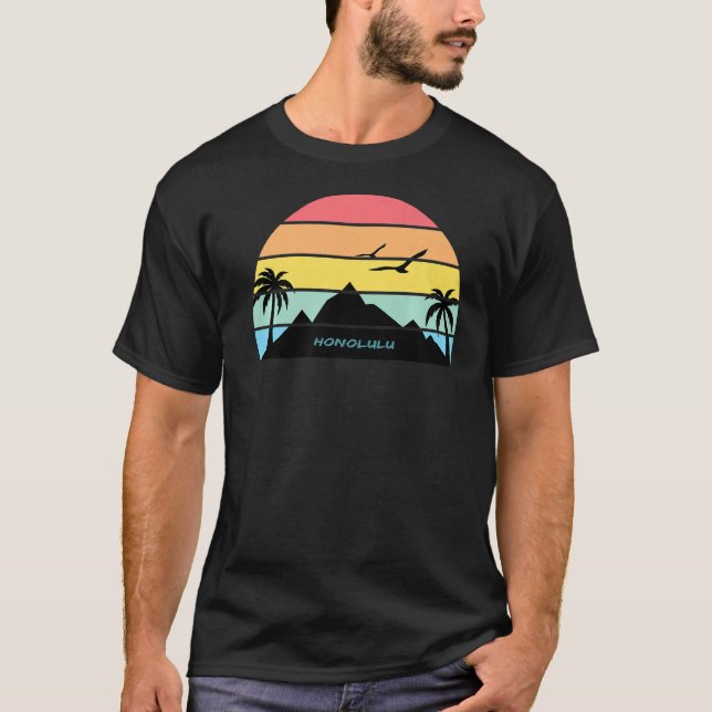 Camiseta Surf de praia Honolulu Oahu Hawaii Aloha Gift Maui (Frente)