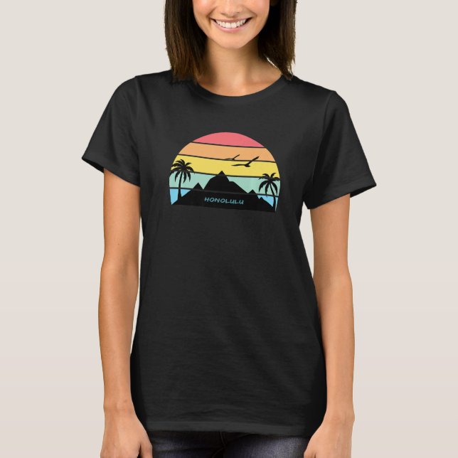Camiseta Surf de praia Honolulu Oahu Hawaii Aloha Gift Maui (Frente)