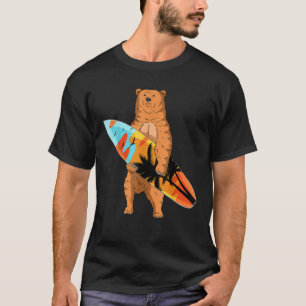 Camiseta Surf de Surf de Surfer de Bear Surfboard Beach Sum