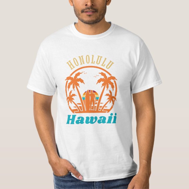 Camiseta Surf de Vacinação Honolulu Havaiana Presente (Frente)