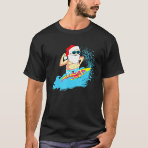 Camiseta Surf de Verão de Surfe no Havaí no Natal Santa C