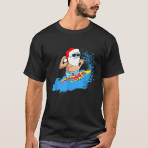 Camiseta Surf de Verão de Surfe no Havaí no Natal Santa Cla