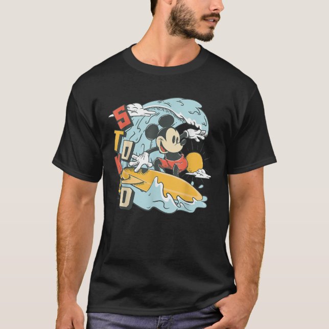 Camiseta Surf de Verão do Mickey Mouse estacionado (Frente)