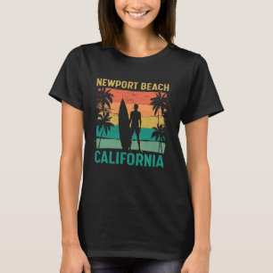 Camiseta Surf de Verão Vintage California Newport Beach Sur