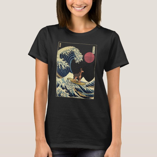 Camiseta Surf Dobermann Japonês Kanagawa (Frente)