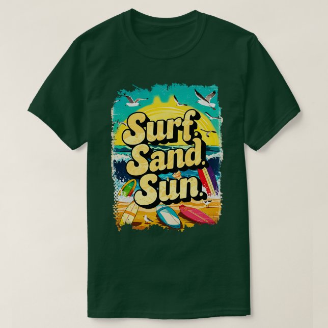 Camiseta surf e óculos amantes de férias presentes TShirt 2 (Frente do Design)