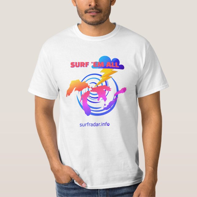Camiseta Surf 'em all. TLW. Surfing the Great Lakes (Frente)
