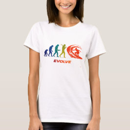 Camiseta Surf Evolution Silhouette Wave Rider Design