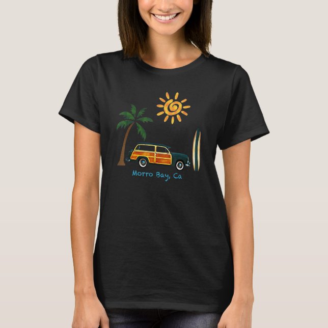 Camiseta Surf excelente Beach Woodie Para Morro Bay (Frente)