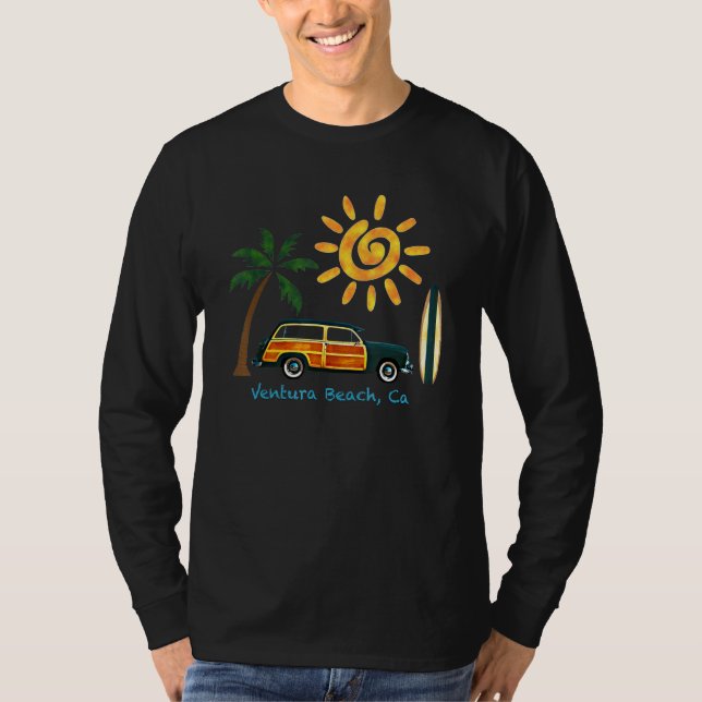 Camiseta Surf excelente Beach Woodie Para Ventura Beach (Frente)