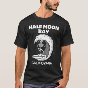 Camiseta Surf HALFMOON BAY CALIFÓRNIA Onda Retroativa Vinta
