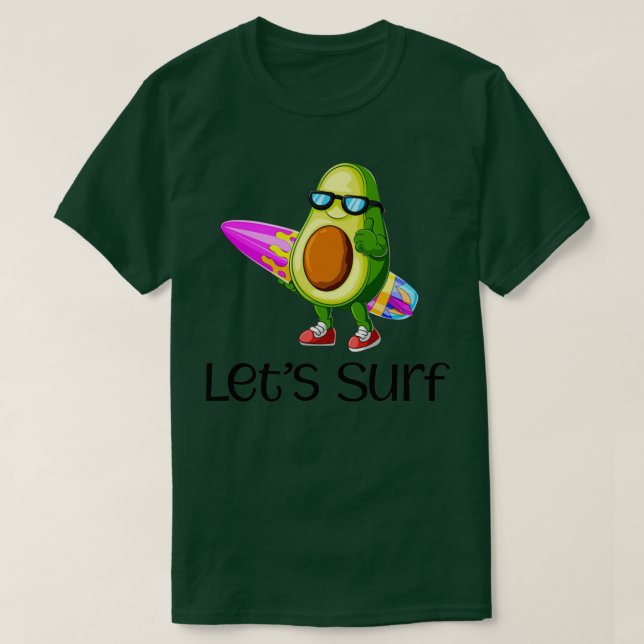 Camiseta Surf Letx27s Avocado (Frente do Design)