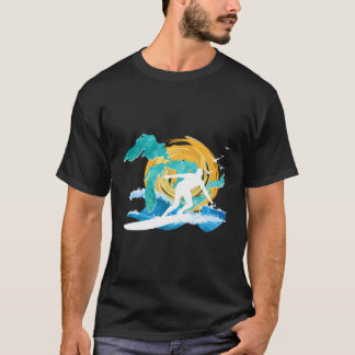 Camiseta Surf Longa Folga Conselho de Corrida Verão Califór